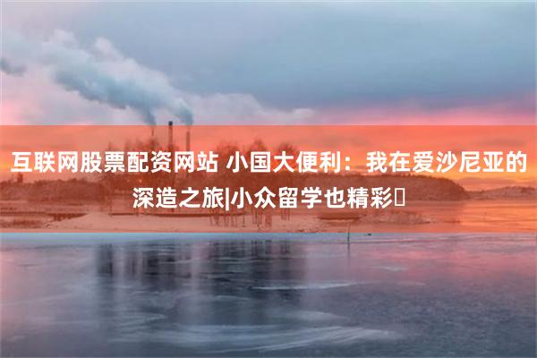 互联网股票配资网站 小国大便利：我在爱沙尼亚的深造之旅|小众留学也精彩㊺