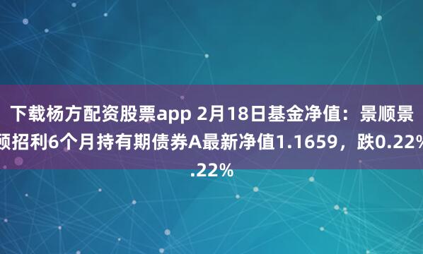 下载杨方配资股票app 2月18日基金净值：景顺景颐招利6个月持有期债券A最新净值1.1659，跌0.22%